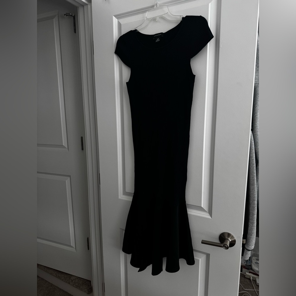 Club Monaco Navy Blue & Black Midi Dress